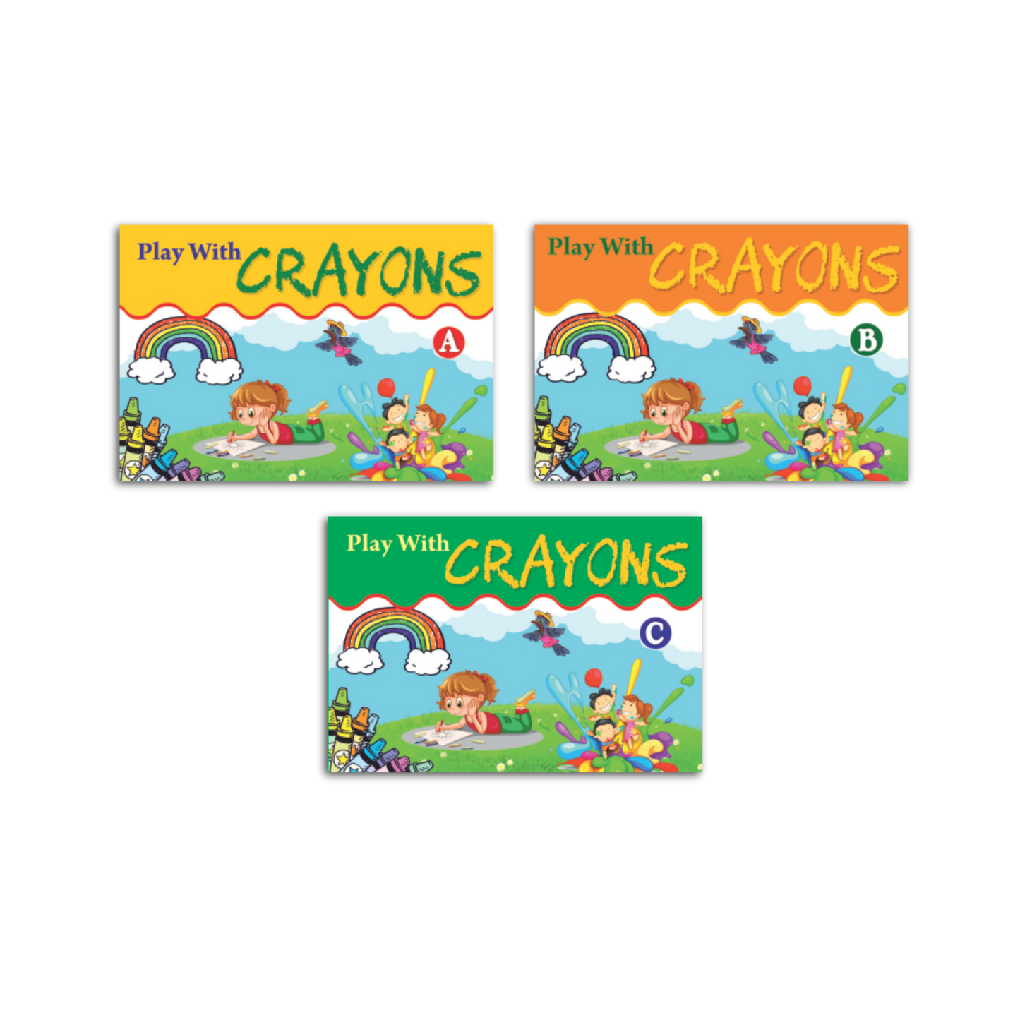 Play with Crayons I Coloring Books I Set of 3