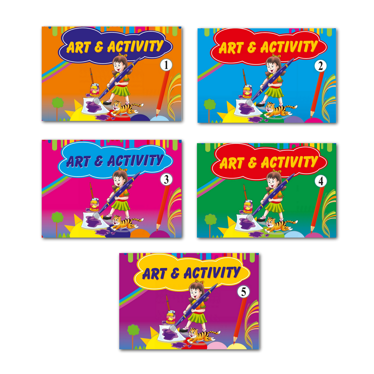 Art and Activity I Coloring Books I Set of 5