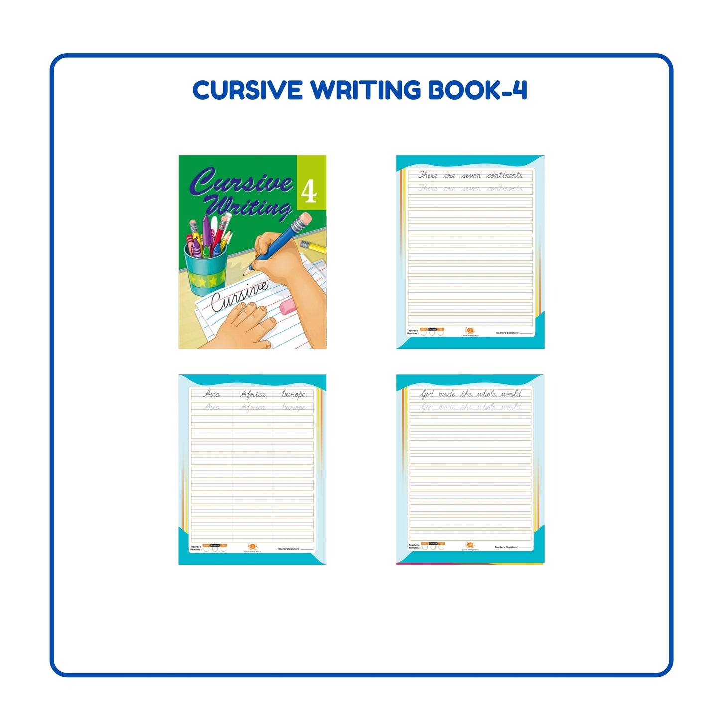 English Cursive Writing Practice Books Set of 5