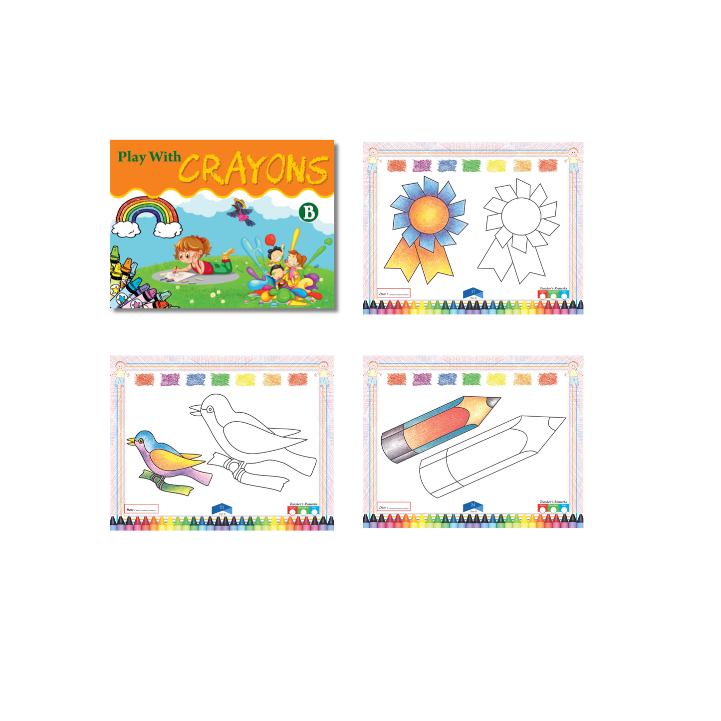 Play with Crayons Coloring Books Set of 3