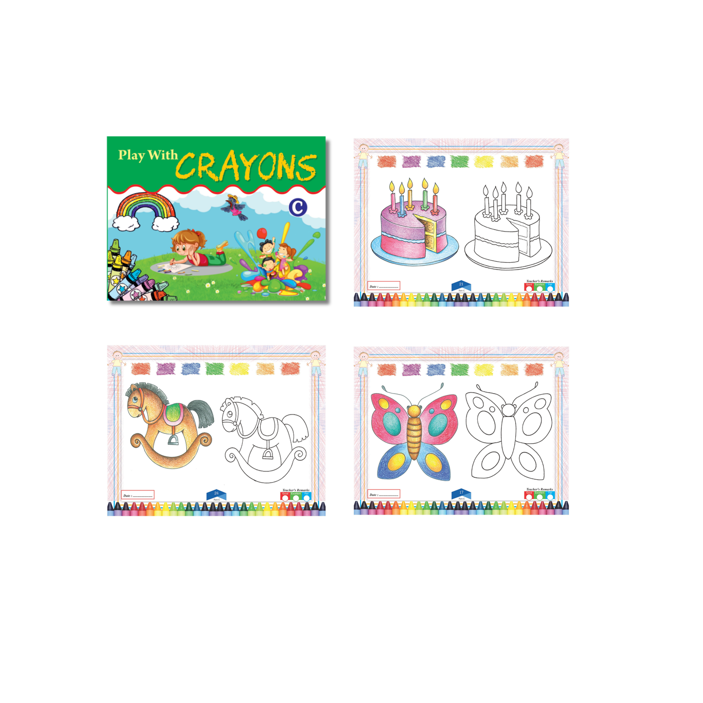 Play with Crayons Coloring Books Set of 3